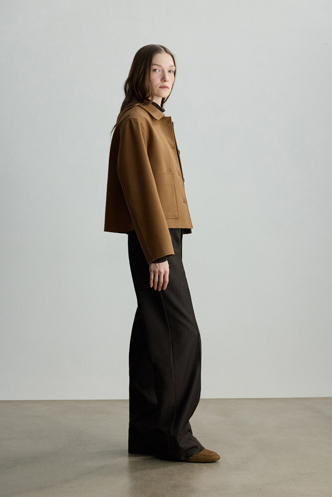 BE BLUE - CAMEL CEP DETAYLI KISA KABAN