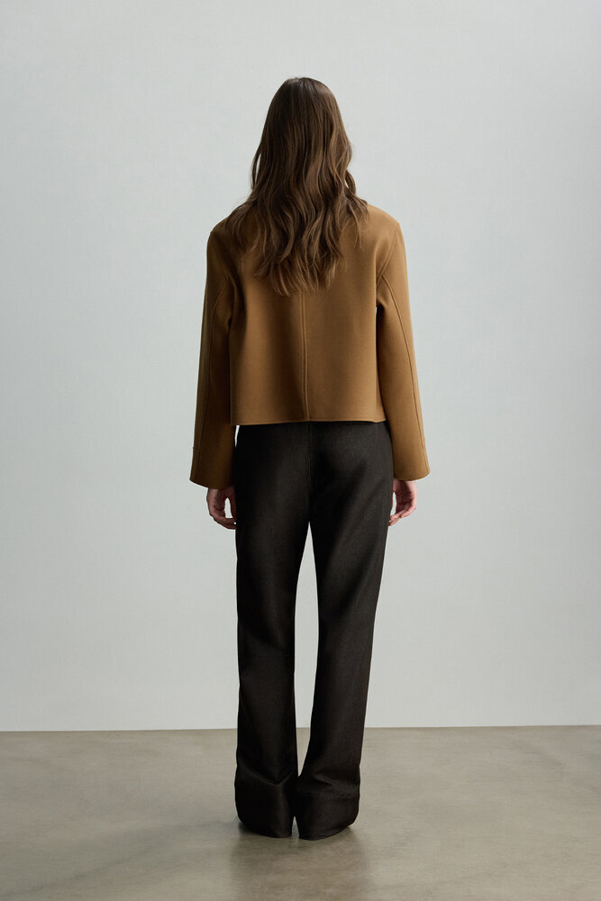 BE BLUE - CAMEL CEP DETAYLI KISA KABAN