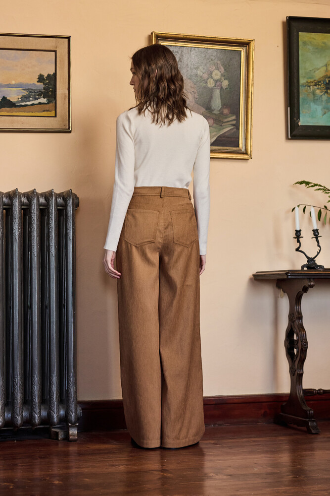 BE BLUE - CAMEL FİTİLLİ KADİFE PANTOLON