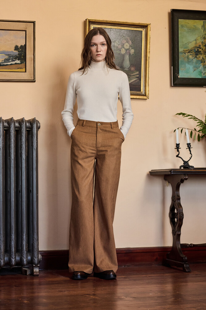 BE BLUE - CAMEL FİTİLLİ KADİFE PANTOLON