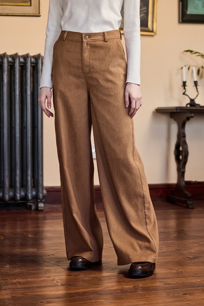 BE BLUE - CAMEL FİTİLLİ KADİFE PANTOLON