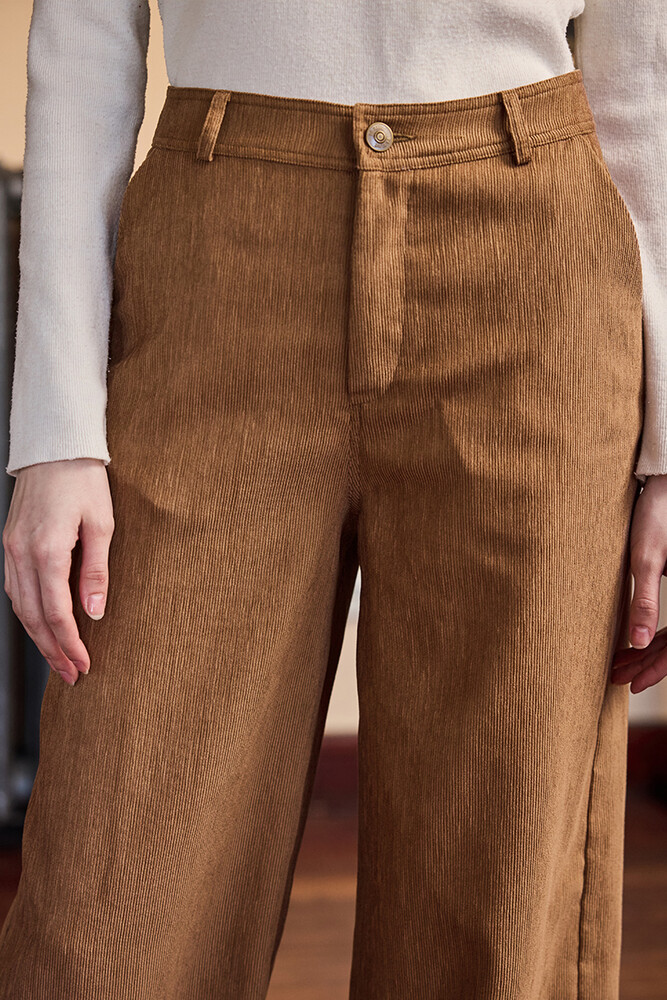 BE BLUE - CAMEL FİTİLLİ KADİFE PANTOLON