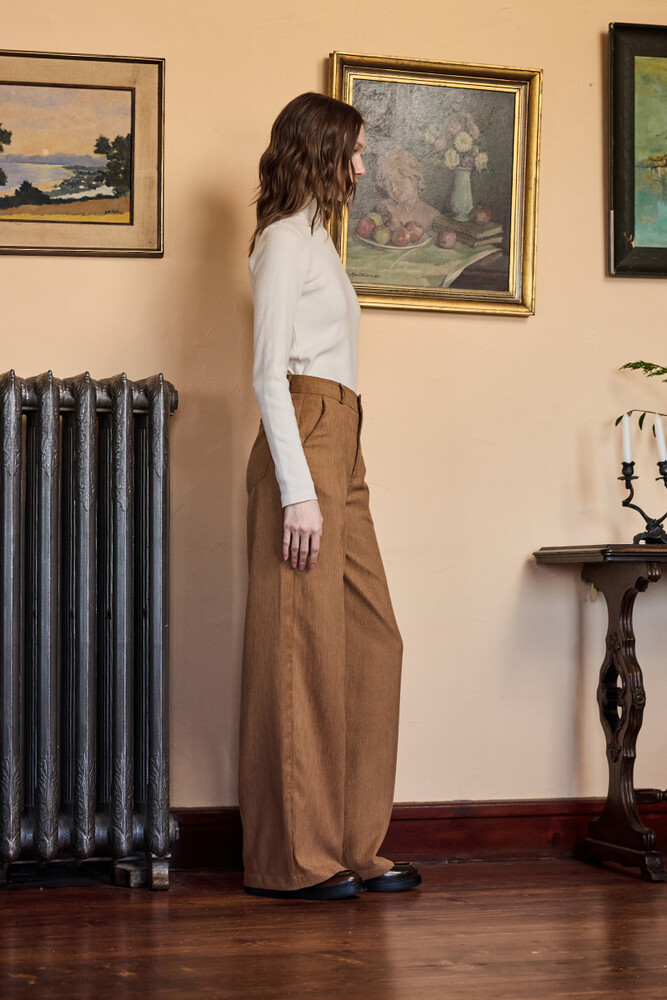 BE BLUE - CAMEL FİTİLLİ KADİFE PANTOLON