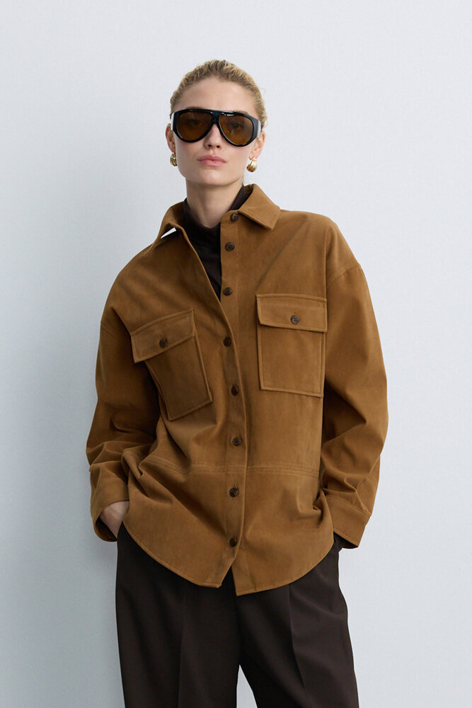 BE BLUE - CAMEL SÜET GÖMLEK