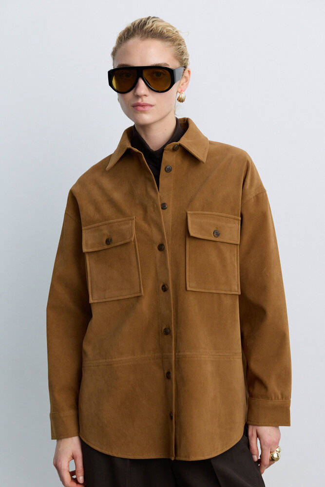 BE BLUE - CAMEL SÜET GÖMLEK