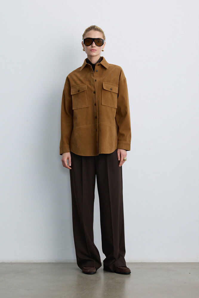 BE BLUE - CAMEL SÜET GÖMLEK