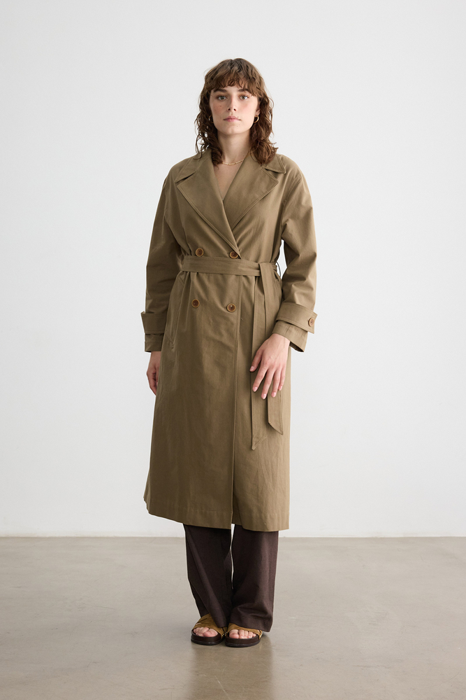 BE BLUE - CEVİZ KABUĞU PAMUKLU TRENÇKOT