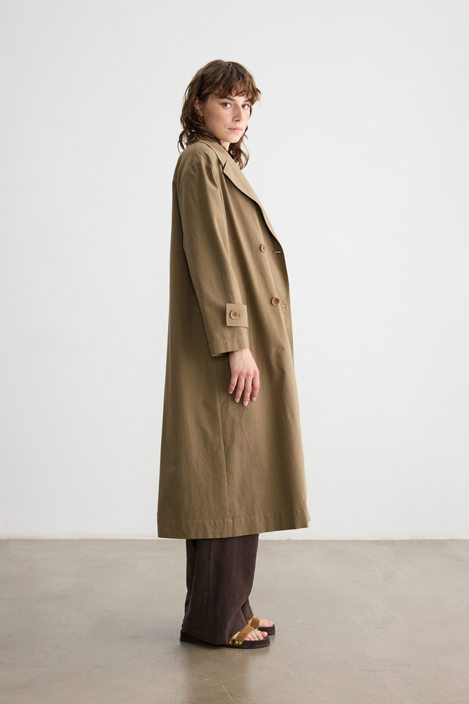 BE BLUE - CEVİZ KABUĞU PAMUKLU TRENÇKOT