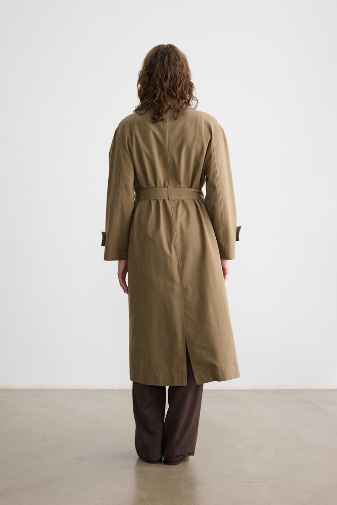 BE BLUE - CEVİZ KABUĞU PAMUKLU TRENÇKOT