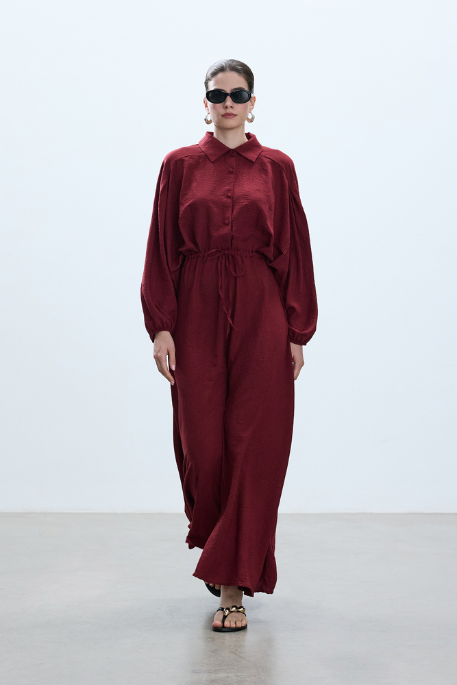 BE BLUE - CHERRY BELİ BÜZGÜLÜ ELBİSE