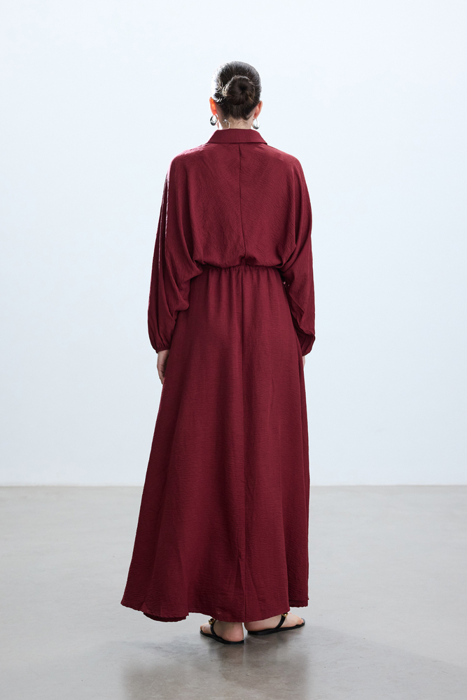 BE BLUE - CHERRY BELİ BÜZGÜLÜ ELBİSE