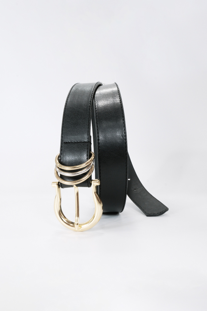 BE BLUE - SİYAH ÇİFT RENK TOKA DETAYLI DERİ KEMER