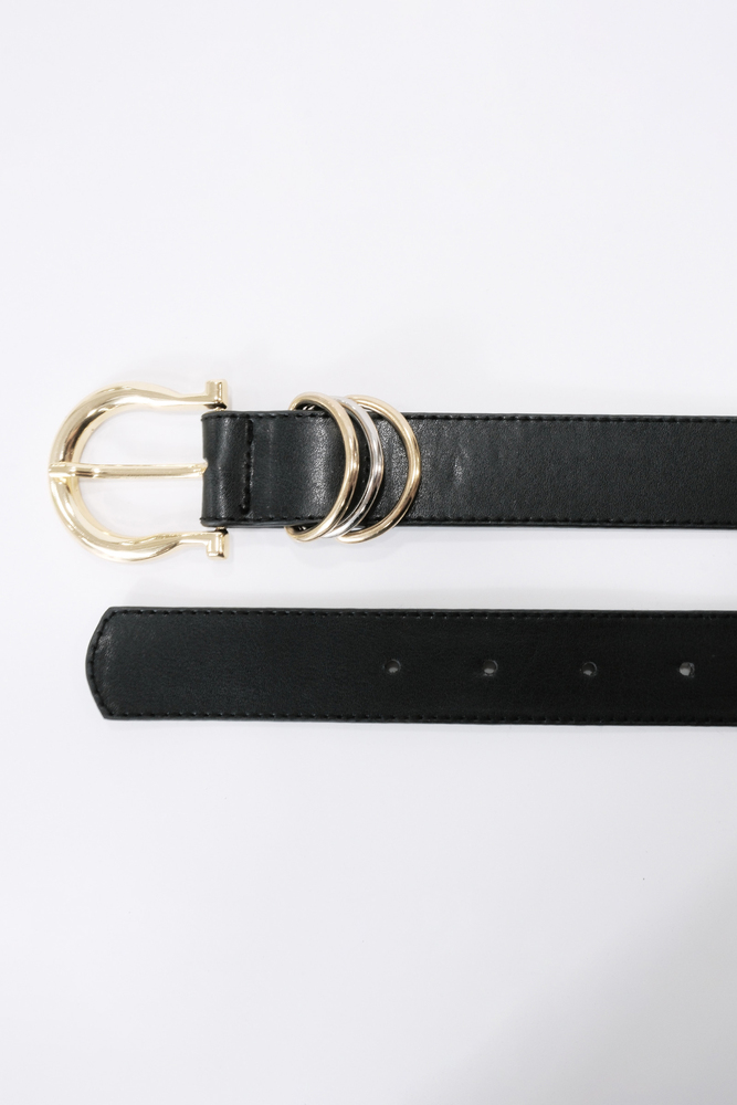 BE BLUE - SİYAH ÇİFT RENK TOKA DETAYLI DERİ KEMER