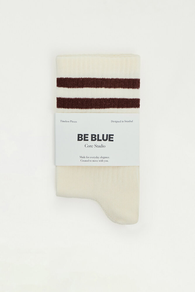 BE BLUE - ÇİKOLATA ÇİZGİ DETAYLI ÇORAP
