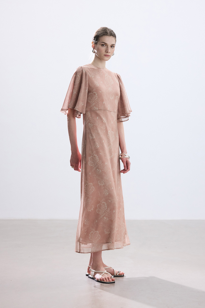 BE BLUE - DESENLİ ROMANTİK ŞİFON ELBİSE