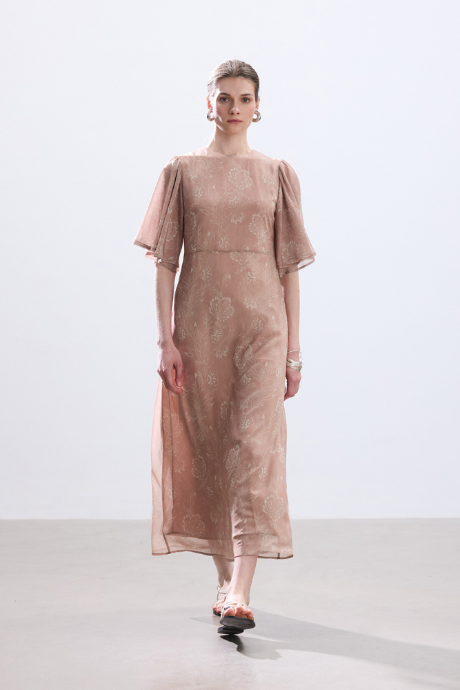 BE BLUE - DESENLİ ROMANTİK ŞİFON ELBİSE