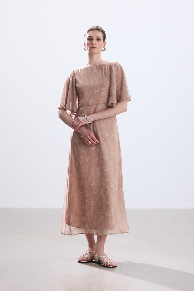 BE BLUE - DESENLİ ROMANTİK ŞİFON ELBİSE