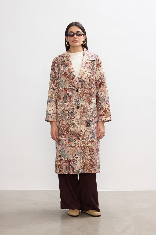 BE BLUE - DESENLİ TRENÇKOT