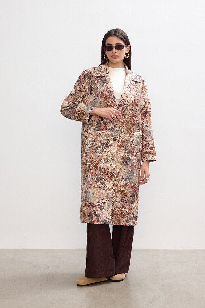 BE BLUE - DESENLİ TRENÇKOT