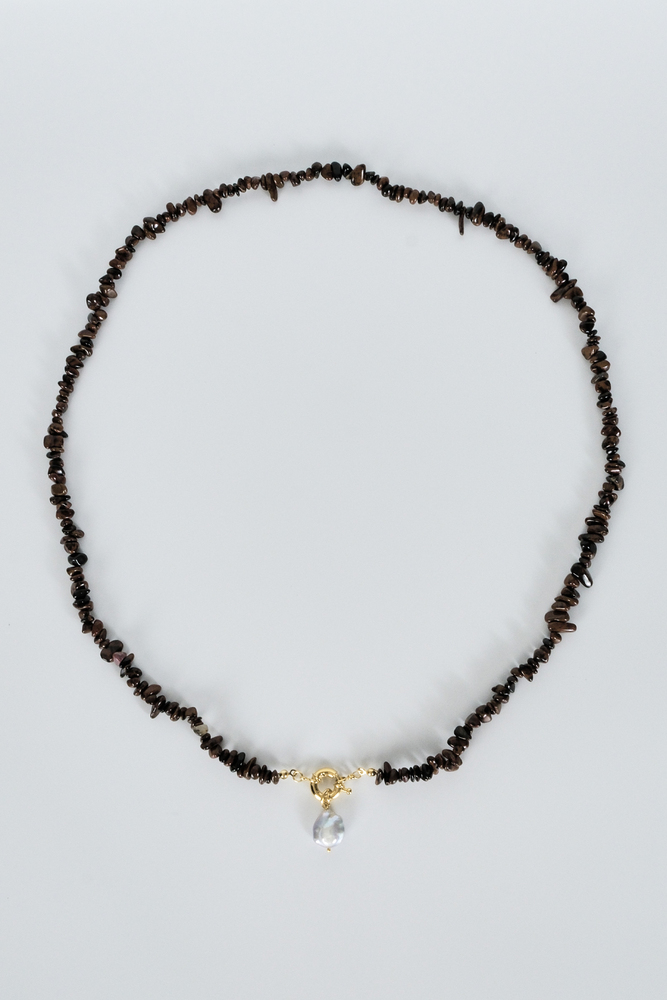 BE BLUE - DOĞAL KAHVERENGİ TAŞLI KOLYE