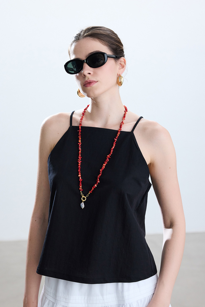 BE BLUE - DOĞAL KIRMIZI TAŞLI KOLYE