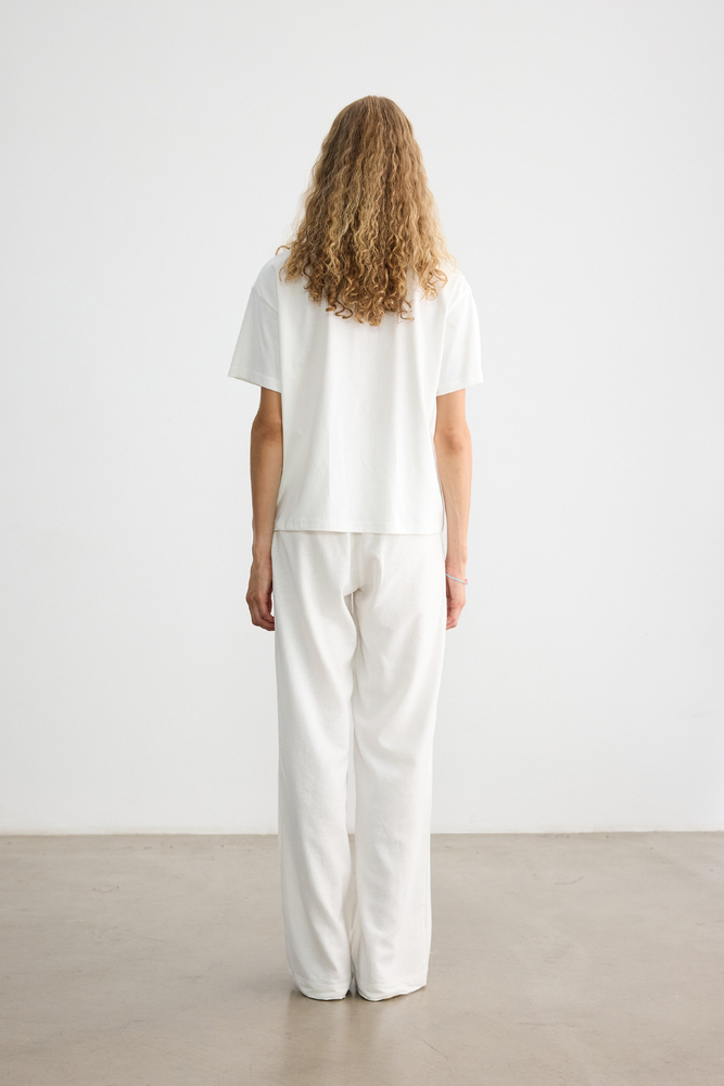 BE BLUE - DOMATES BASKILI KISA KOLLU T-SHIRT