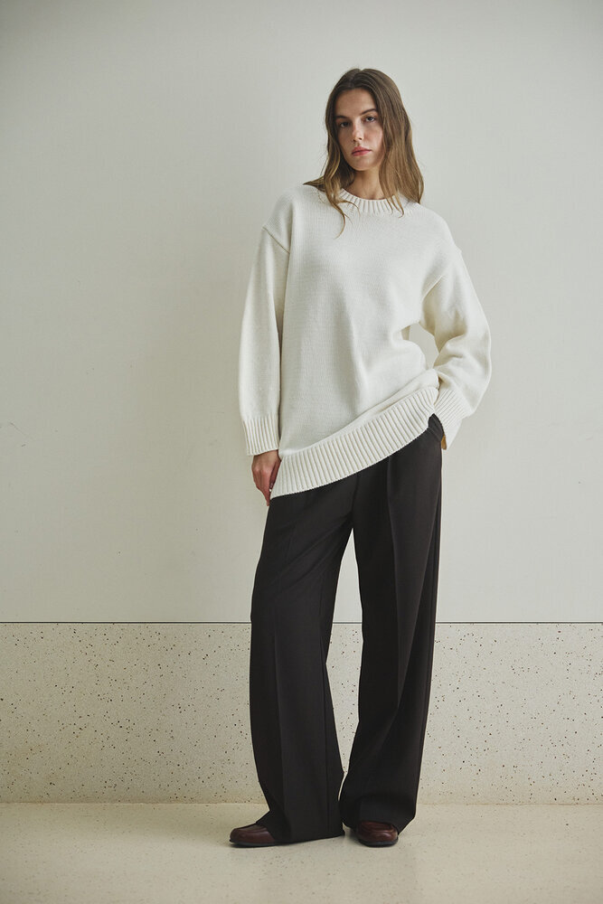 BE BLUE - EKRU BİSİKLET YAKA UZUN KAZAK