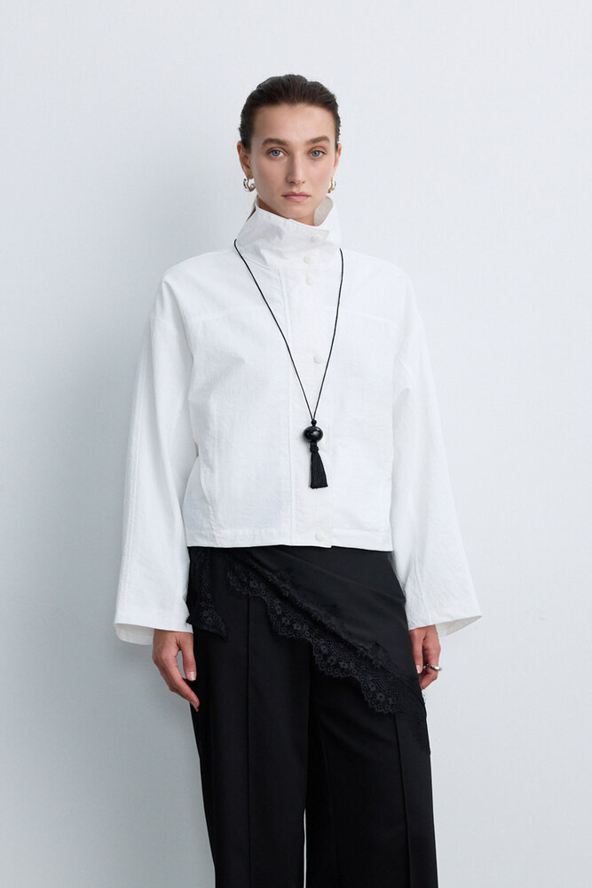 BE BLUE - EKRU DİK YAKA CEKET