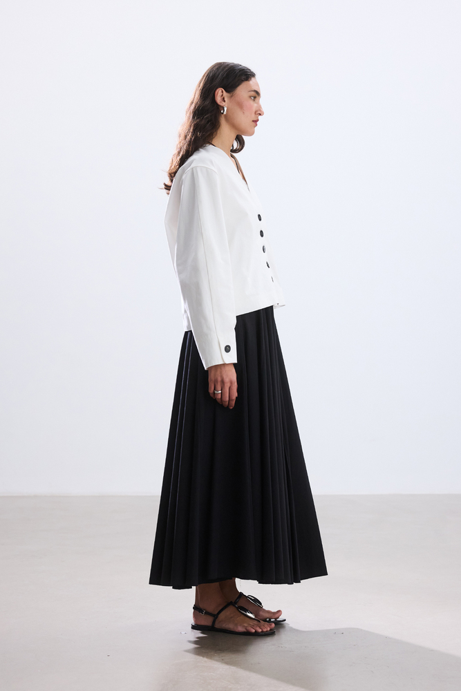 BE BLUE - EKRU DÜĞMELİ PAMUKLU CEKET