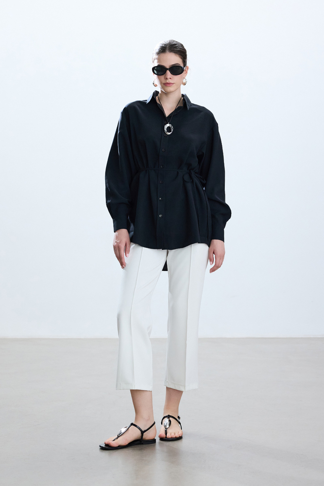 BE BLUE - EKRU FLARE PANTOLON (1)