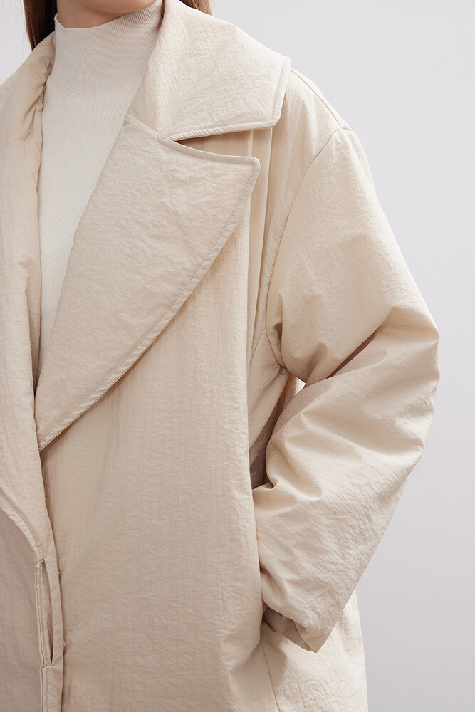 BE BLUE - EKRU KRUVAZE ŞİŞME MONT