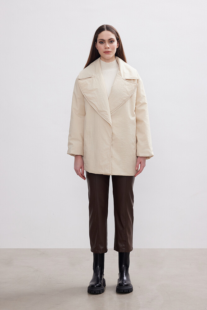 BE BLUE - EKRU KRUVAZE ŞİŞME MONT