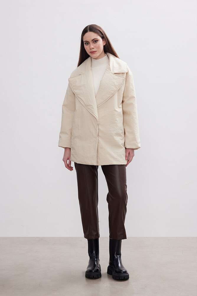 BE BLUE - EKRU KRUVAZE ŞİŞME MONT