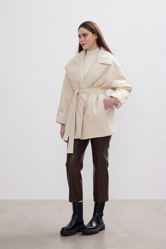 BE BLUE - EKRU KRUVAZE ŞİŞME MONT