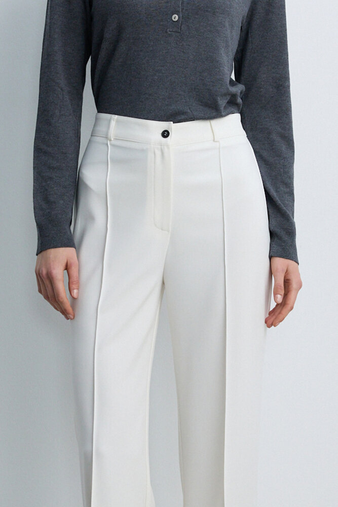 BE BLUE - EKRU NERVÜRLÜ PALAZZO PANTOLON