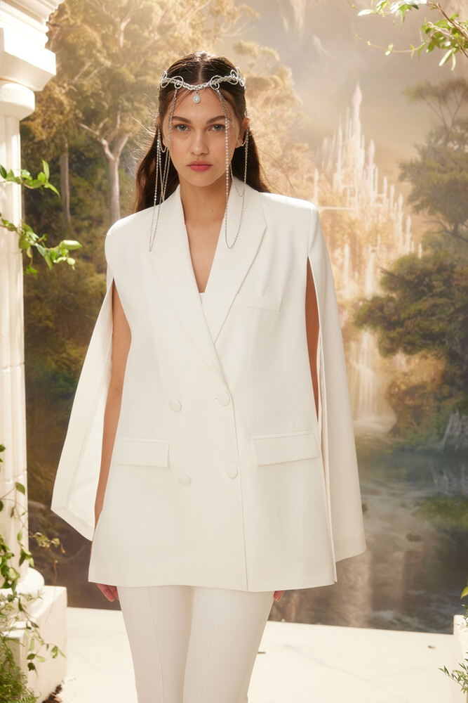 BE BLUE - EKRU PELERİN BLAZER