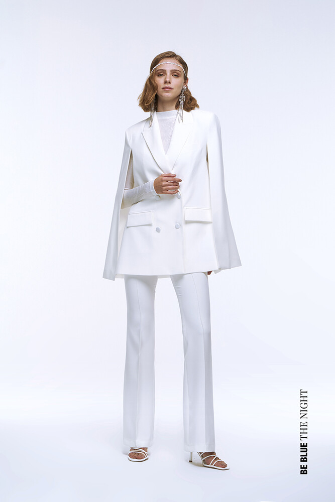 BE BLUE - EKRU PELERİN BLAZER
