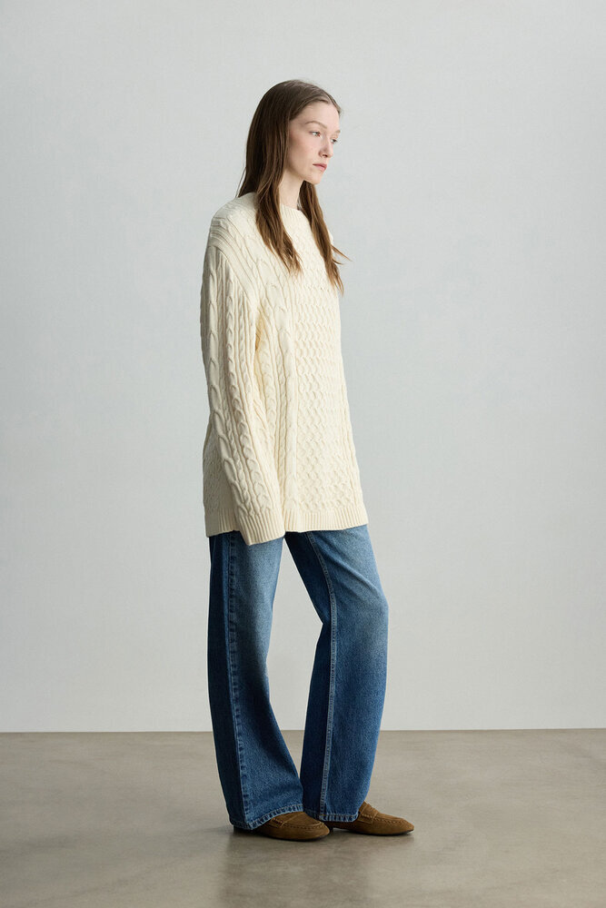 BE BLUE - EKRU SAÇ ÖRGÜ KAZAK