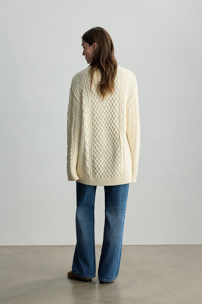 BE BLUE - EKRU SAÇ ÖRGÜ KAZAK