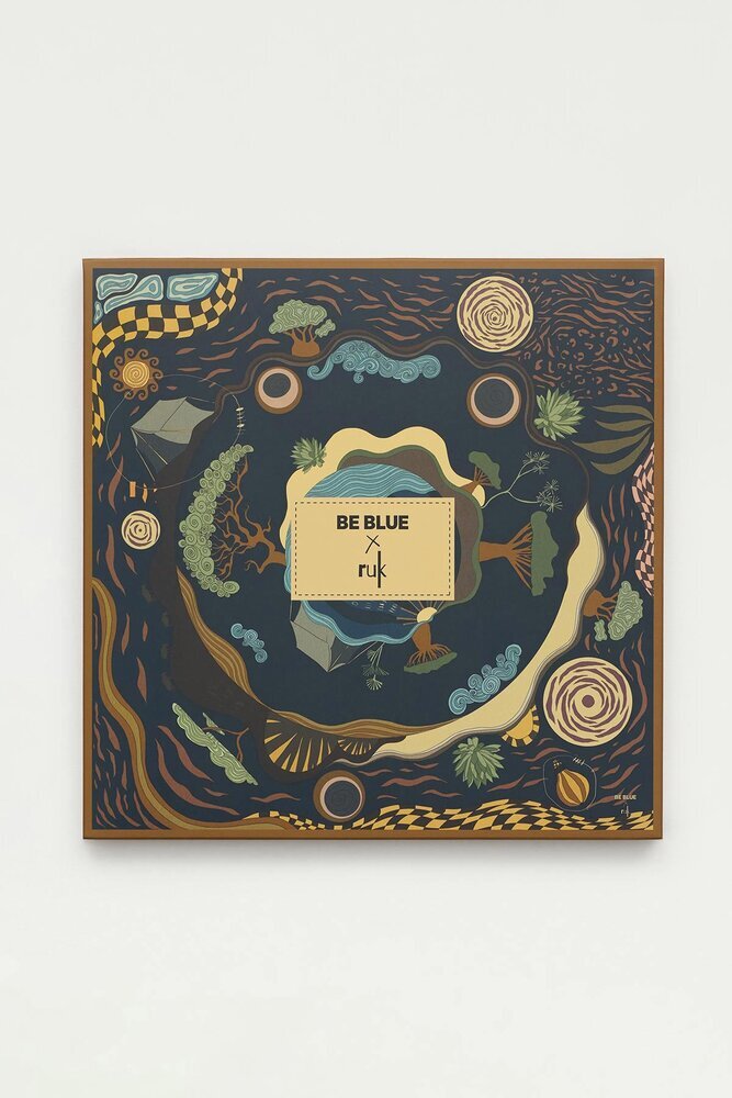 BE BLUE - EON LACİVERT DESENLİ EŞARP