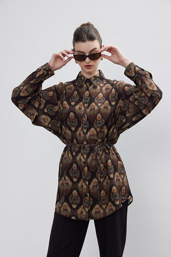 BE BLUE - ETNİK DESEN VINTAGE GÖMLEK