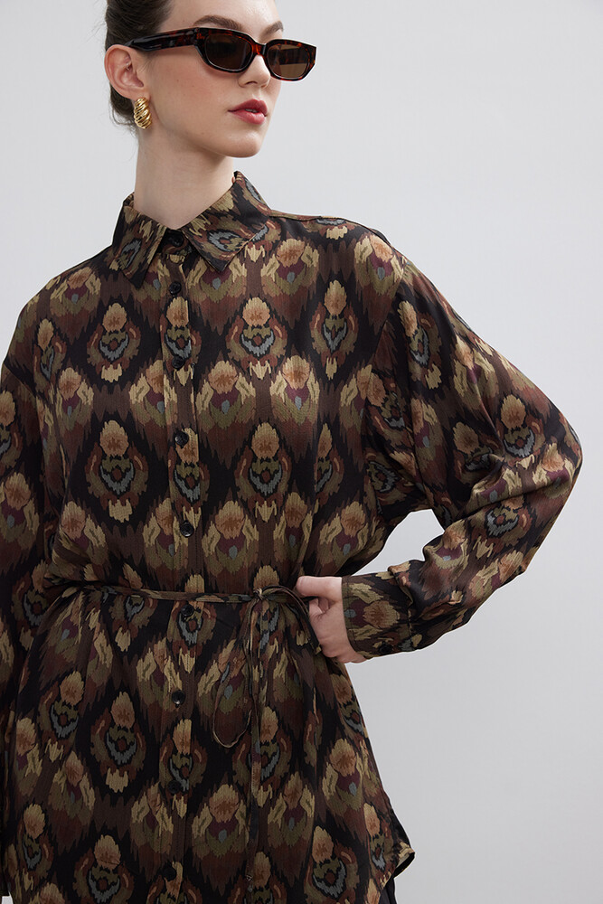 BE BLUE - ETNİK DESEN VINTAGE GÖMLEK