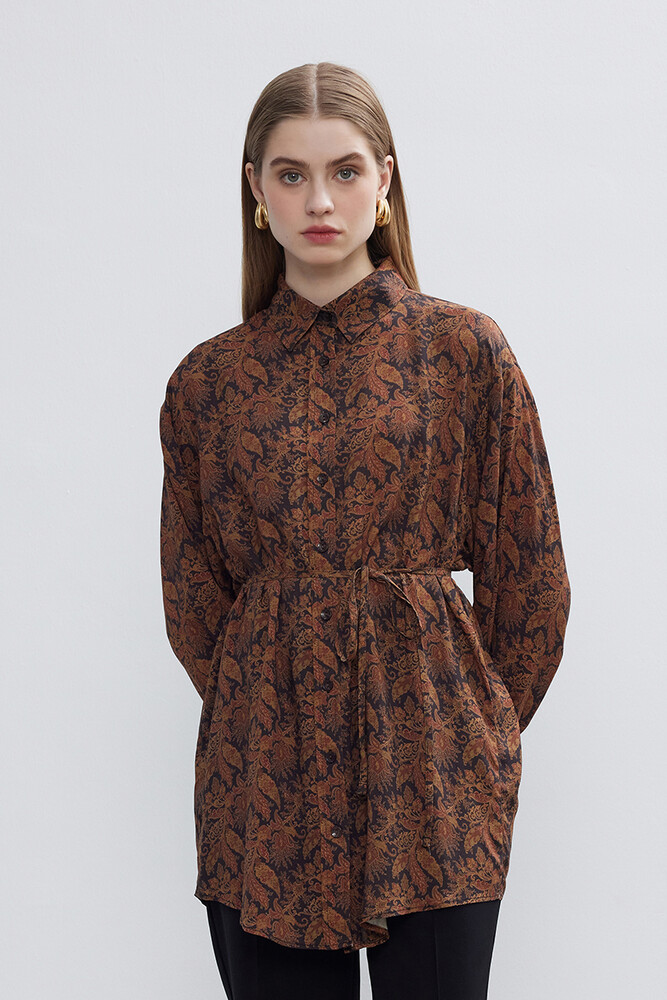 BE BLUE - ETNİK ŞAL DESEN VINTAGE GÖMLEK