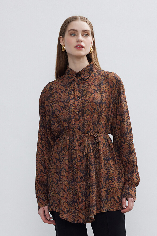 BE BLUE - ETNİK ŞAL DESEN VINTAGE GÖMLEK