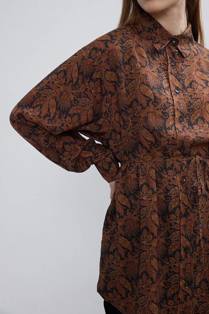 BE BLUE - ETNİK ŞAL DESEN VINTAGE GÖMLEK