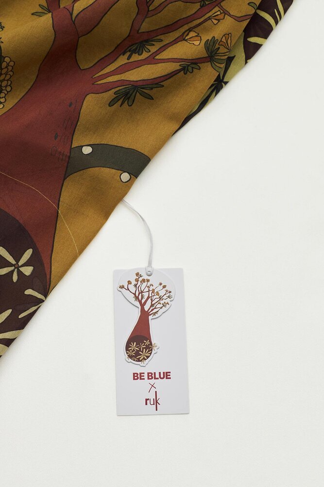 BE BLUE - EUPHORBIA HARDAL DESENLİ EŞARP