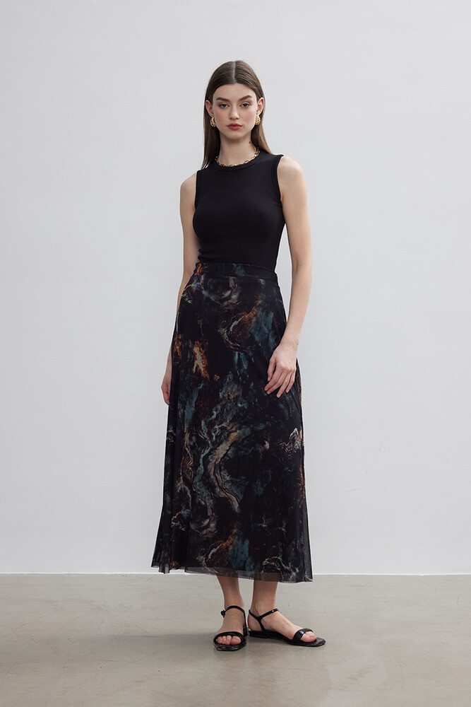 BE BLUE - FIRÇA DESENLİ TÜL ETEK