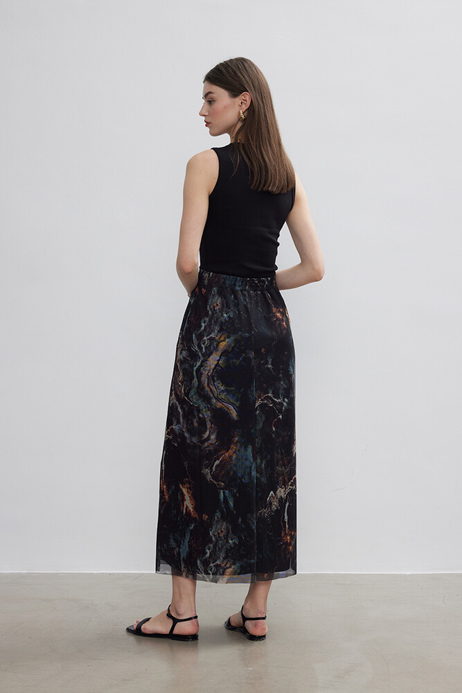 BE BLUE - FIRÇA DESENLİ TÜL ETEK