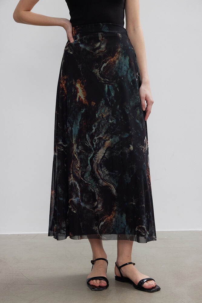 BE BLUE - FIRÇA DESENLİ TÜL ETEK