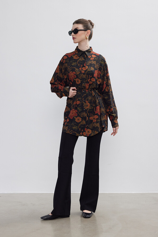 BE BLUE - FLORAL DESEN VINTAGE GÖMLEK